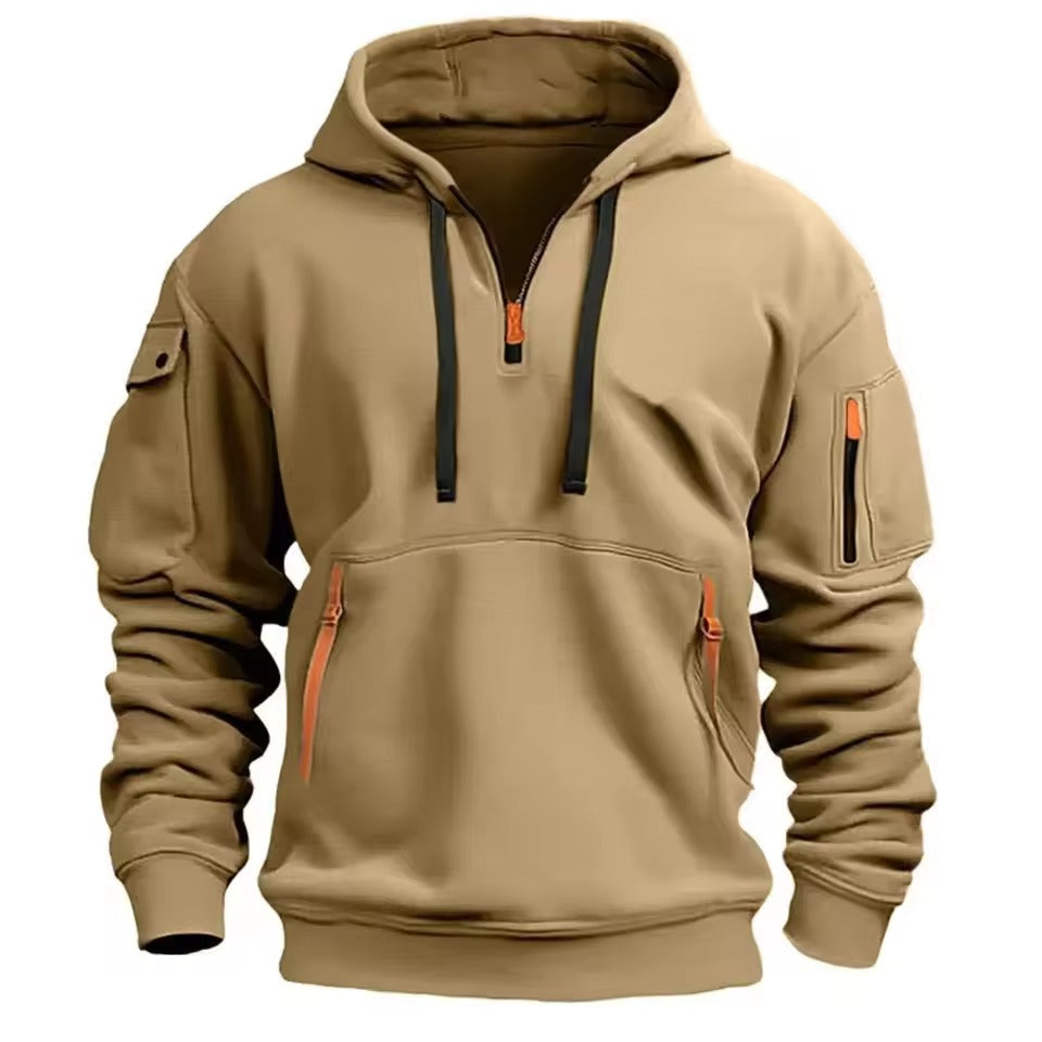 Men's Hoodies Aesthetic Fashion Multi-pocket Zipper Brand Streetwear Plus Size Loose Pullover Clothing Men Sweatshirts 2024 New