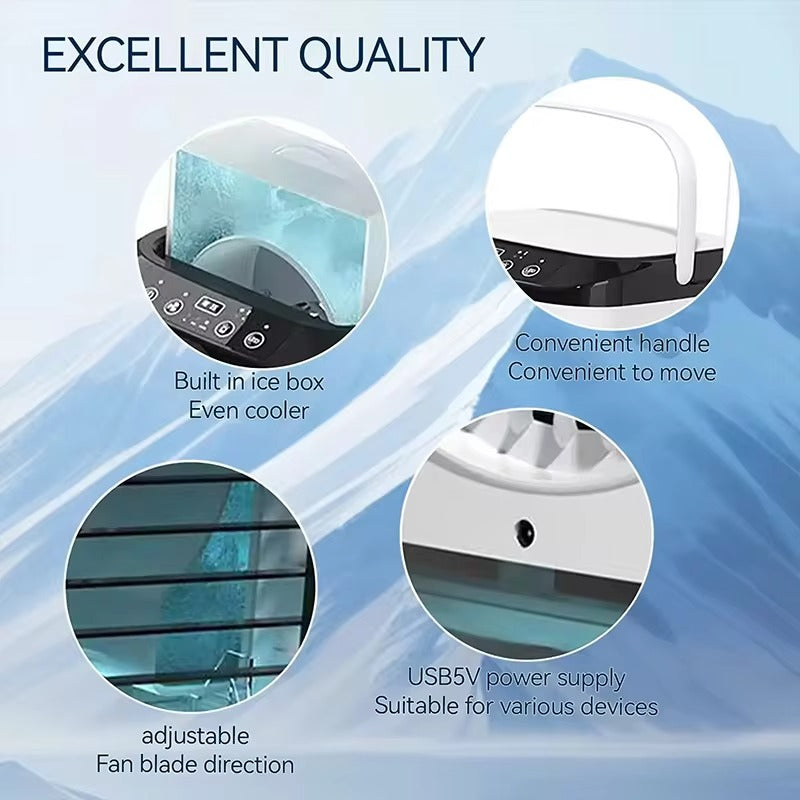 household mini air conditioning fan USB office refrigeration humidification atomization cooling fan portable mobile air cooler