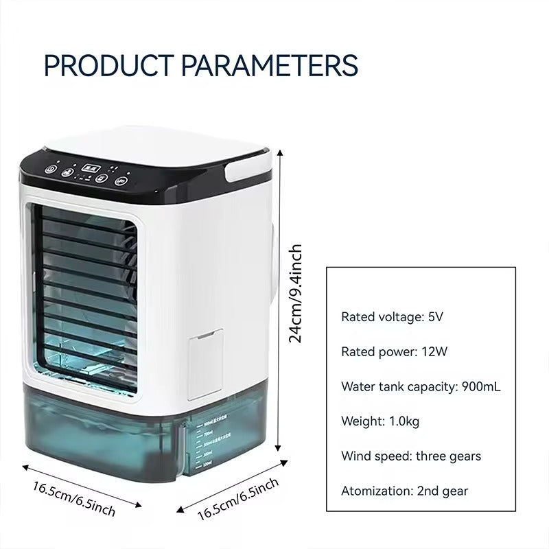household mini air conditioning fan USB office refrigeration humidification atomization cooling fan portable mobile air cooler