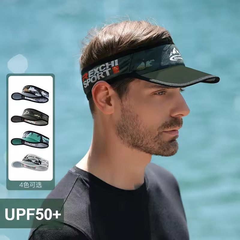 Cooling Stretchy Visor Men Mesh Baseball Cap Top Empty Tennis Golf Cap Lightweight Running Sun Protection Visor No Slip Sun Hat