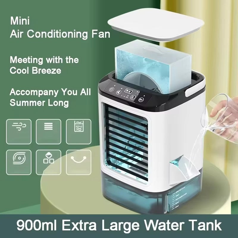 household mini air conditioning fan USB office refrigeration humidification atomization cooling fan portable mobile air cooler